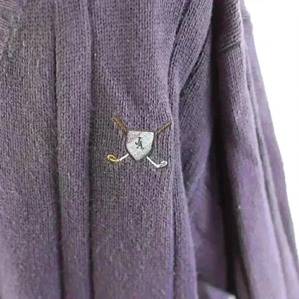 John Ashford Golf ~ Pullover Men Sz XL Blue V-Neck Knit Long Sleeve Sweater Vtg